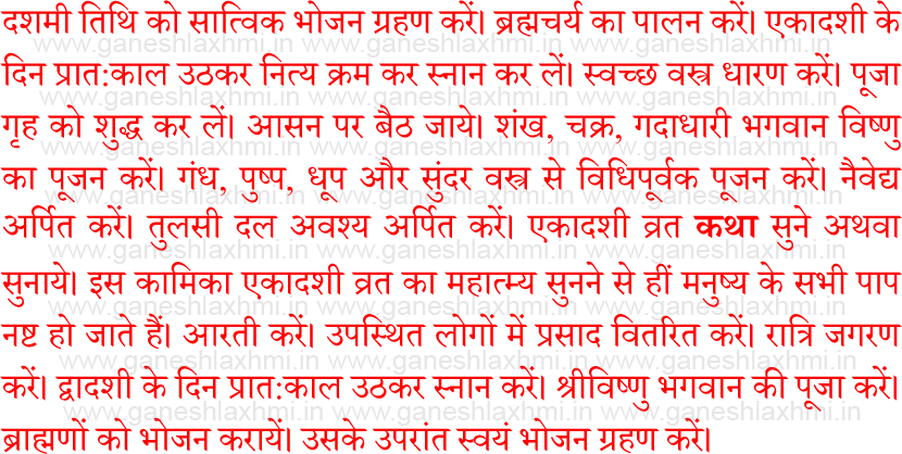 Kamika Ekadashi Vrat Vidhi